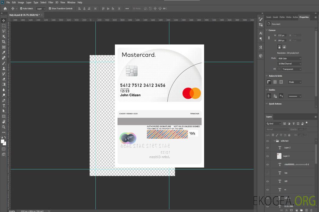 Échantillon de Mastercard PSD design classique template